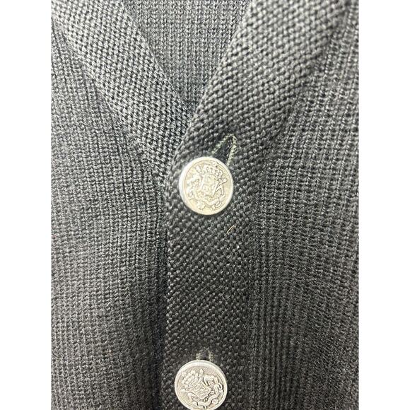 Wickbury Cardigan Sweater Black Wool Button Down Long Sleeve Vintage Sz M - Picture 3 of 11